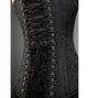 Plus Size Black Brocade Gothic Overbust Corset Burlesque Costume Waist Training Bustier LONGLINE Top