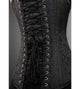 LONGLINE Black Brocade Gothic Burlesque Corset Costume Waist Training Overbust Top-