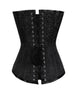 Black Brocade Spiral Steel Boned Overbust Plus Size  Corset Front Closed Goth Burlesque Costume Waist Training - CorsetsNmore