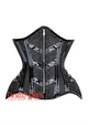 Black Leather and Brocade Steampunk Underbust Costume Corset