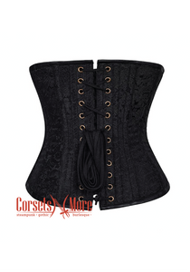 Plus Size Black Leather Steampunk Underbust Waist Training Costume Corset