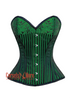 Plus Size Green And Black Brocade Silver Zipper Steampunk Overbust Costume Corset