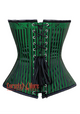 Plus Size Green And Black Front Lace Brocade Steampunk Overbust Costume Corset