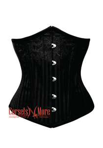 Plus Size Black Brocade Gothic Burlesque Underbust Corset