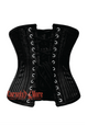 Plus Size Black Brocade With Silver Zipper Gothic Burlesque Underbust Corset
