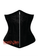Black Brocade With Silver Zipper Gothic Burlesque Underbust Corset