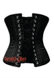 Plus Size Black Brocade With White Lace Gothic Burlesque Underbust Corset
