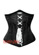 Plus Size Black Brocade With White Lace Gothic Burlesque Underbust Corset