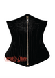Plus Size Black Brocade With Front Zipper Gothic Burlesque Underbust Corset