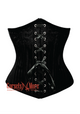 Black Brocade With Front Lace Gothic Burlesque Underbust Corset