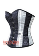 Newspaper Print Cotton Black and White Corset Gothic Bustier Overbust Corset Top