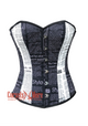 Newspaper Print Cotton Black and White Corset Gothic Bustier Overbust Corset Top