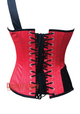 Women’s Red and Black Satin Gothic Steampunk Bustier Costume Plus Size Overbust Top