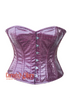 Wine Corset Crocodile Skin Texture Faux Leather Overbust Bustier Top