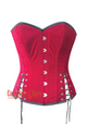 Women’s Red Velvet Gothic Costume Waist Training Overbust Bustier Top