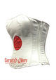 Plus Size Japan Flag Red and White Satin Gothic Costume Waist Training Overbust Bustier Top