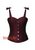 Wine Color Silk Corset Gothic Waist Training Bustier with tie Strap Overbust Vintage Top