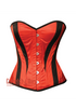 Red and Black Satin Halloween Costume Overbust Sweetheart Neckline Corset Top