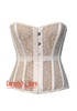 White Mesh Nylon Net  Corset Waist Training Overbust Top