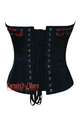 Plus Size Black Satin With Red Lace Front Zipper Overbust Gothic Corset Burlesque Costume