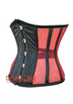Plus Size Red and Black Satin Waist Cincher Underbust Halloween CorsetTop