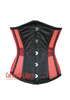 Red and Black Satin Waist Cincher Underbust Halloween CorsetTop
