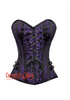Plus Size Purple and Black Brocade Overbust Corset Bustier Heart Top Costume