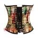 Plus Size Currency Printed Satin Overbust Corset Bustier Cosplay Costume For Halloween