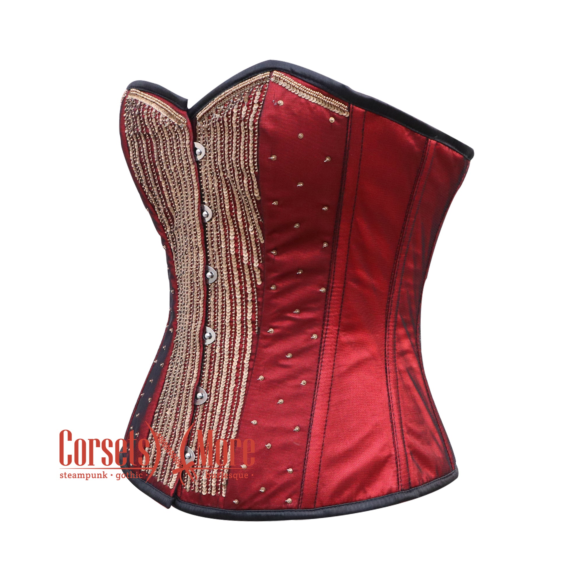 Jewelled Red Velvet Corset Bustier (Made to Order)