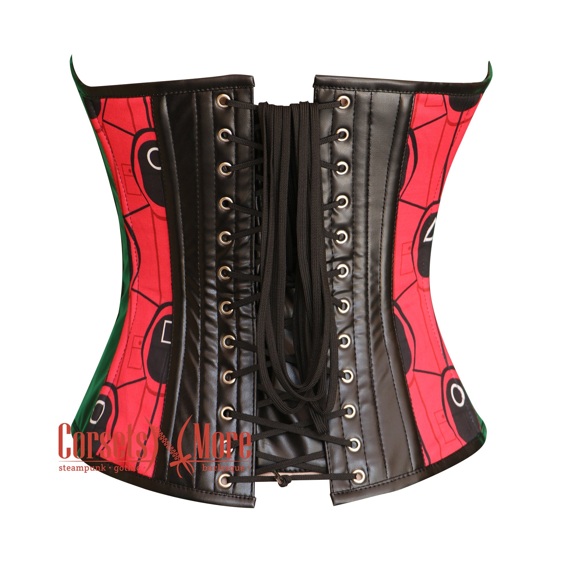 Red PVC Leather Overbust Plus Size Corset Steampunk Costume – CorsetsNmore