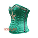 Green Satin Gold Sequins Burlesque Gothic Costume Overbust Bustier Top