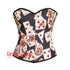 Plus Size Playing Cards Printed Cotton Corset Gothic Costume Overbust Bustier Top