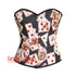 Playing Cards Printed Cotton Corset Gothic Costume Overbust Bustier Top