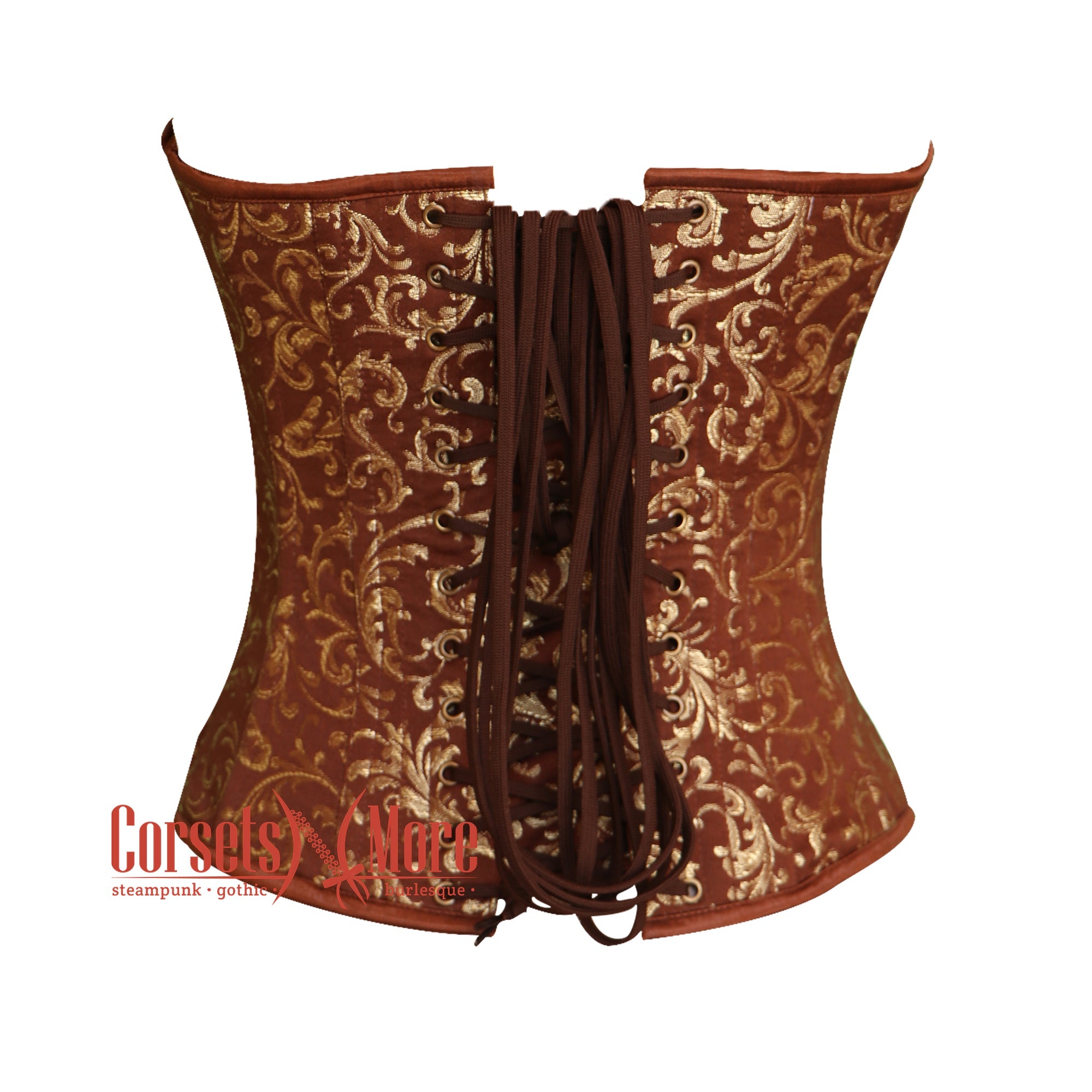 Plus Size Brown And Gold Brocade Gothic Costume Overbust Bustier Top –  CorsetsNmore
