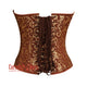 Plus Size Brown And Gold Brocade Gothic Costume Overbust Bustier Top