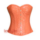 Plus Size Peach PVC Leather Bustier Steampunk Costume Overbust Bustier Top