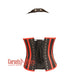 Black Brocade Red Stripe Halter Neck Gothic Underbust Waist Cincher Corset