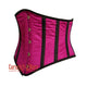 Plus Size Pink And Black Satin Gothic Underbust Waist Trainer Corset Bustier Top