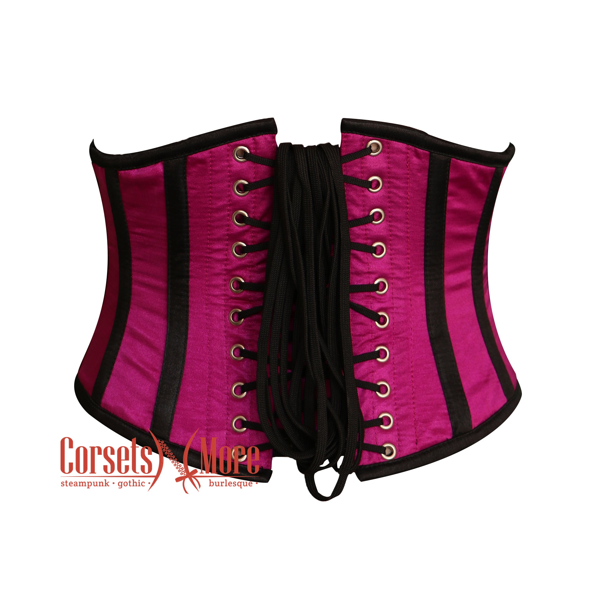 Pink And Black Satin Gothic Underbust Waist Trainer Corset Bustier Top –  CorsetsNmore