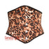 Plus Size Animal Print Satin Corset Steampunk Underbust Waist Trainer Bustier Top