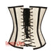Ivory Brocade With Black Stripes Burlesque Gothic Overbust Corset Bustier Top