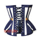 Plus Size White And Navy Blue Satin Gothic Overbust Corset Bustier Doctor Who costume