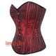Plus Size Red and Black Brocade Gothic Burlesque Waist Training Overbust Corset Bustier Top