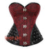 Plus Size Red Brocade Steampunk Sexy Waist Training Overbust Corset Bustier Top