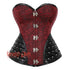 Red Brocade Steampunk Sexy Waist Training Overbust Corset Bustier Top