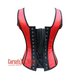 Red And Black Satin Corset With Shoulder Strap Halloween Top