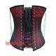Red And Black Brocade Gothic Plus Size Steampunk Bustier Corset Overbust Top