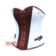 Brown And White Brocade Burlesque Gothic Costume Overbust Corset Overbust Top
