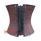 Brown Brocade With Leather Steampunk Costume Overbust Corset Top