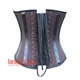 Plus Size Brown Cotton Leather Stripe Steampunk Double Bone Costume Overbust Corset